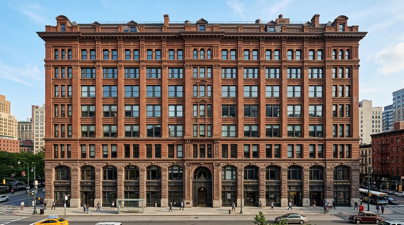 Rivard Masonry commercial project site with scaffolding and brickwork
